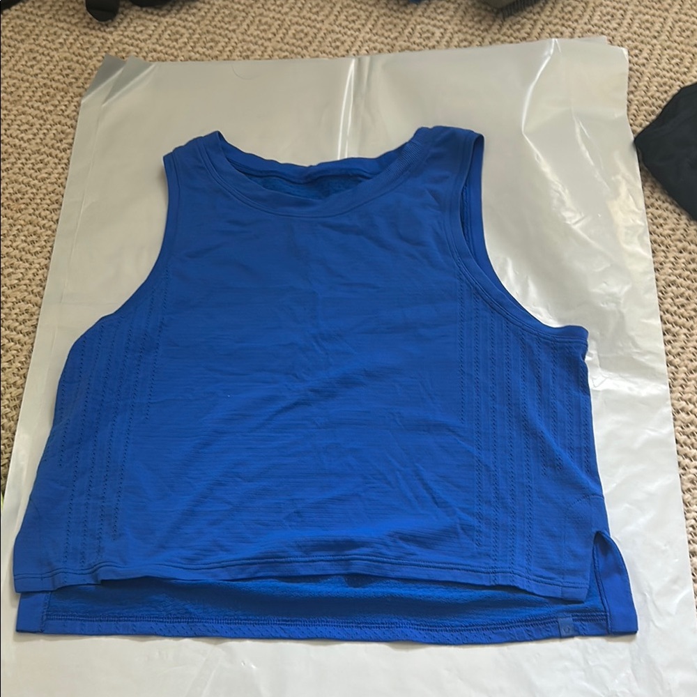 Lululemon Athletica Blue Sleeveless Crop Tank Top